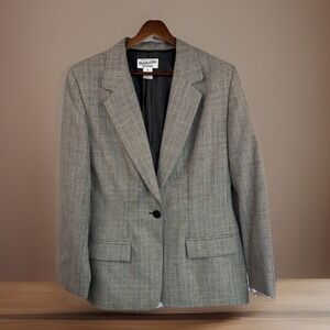 Vintage Pendleton Blazer 10 100% Wool Glen Plaid Jacket Gray Timeless Capsule